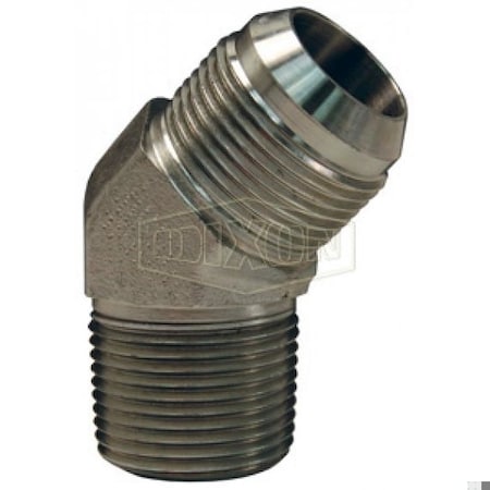Dixon Elbow, 1-11-1/2 x 1-5/16-12 Nominal, 37Deg Male Flare x MNPT, Steel, Domestic 2503-16-16